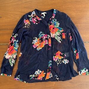Joie Devitri Silk Shirt Floral Blouse